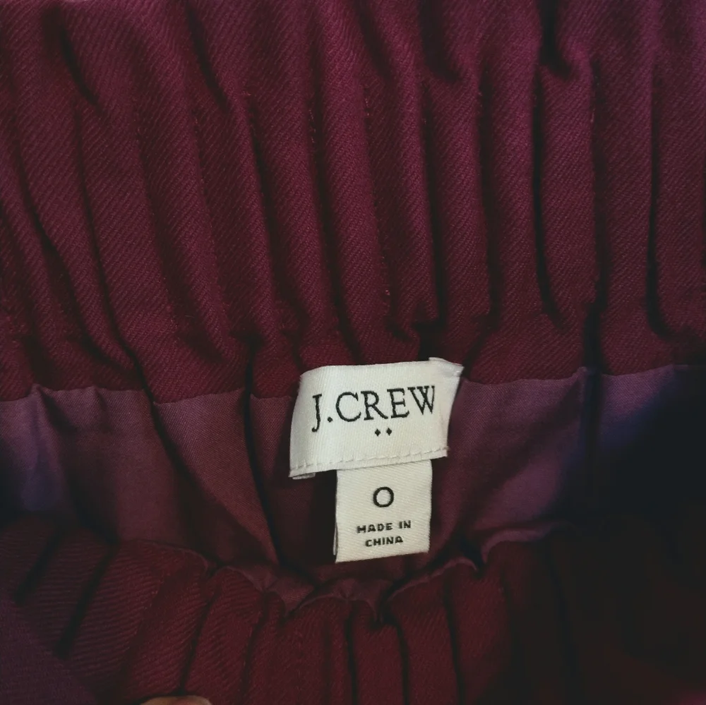 JCrew purple skirt with pockets and elastic waist size 0
